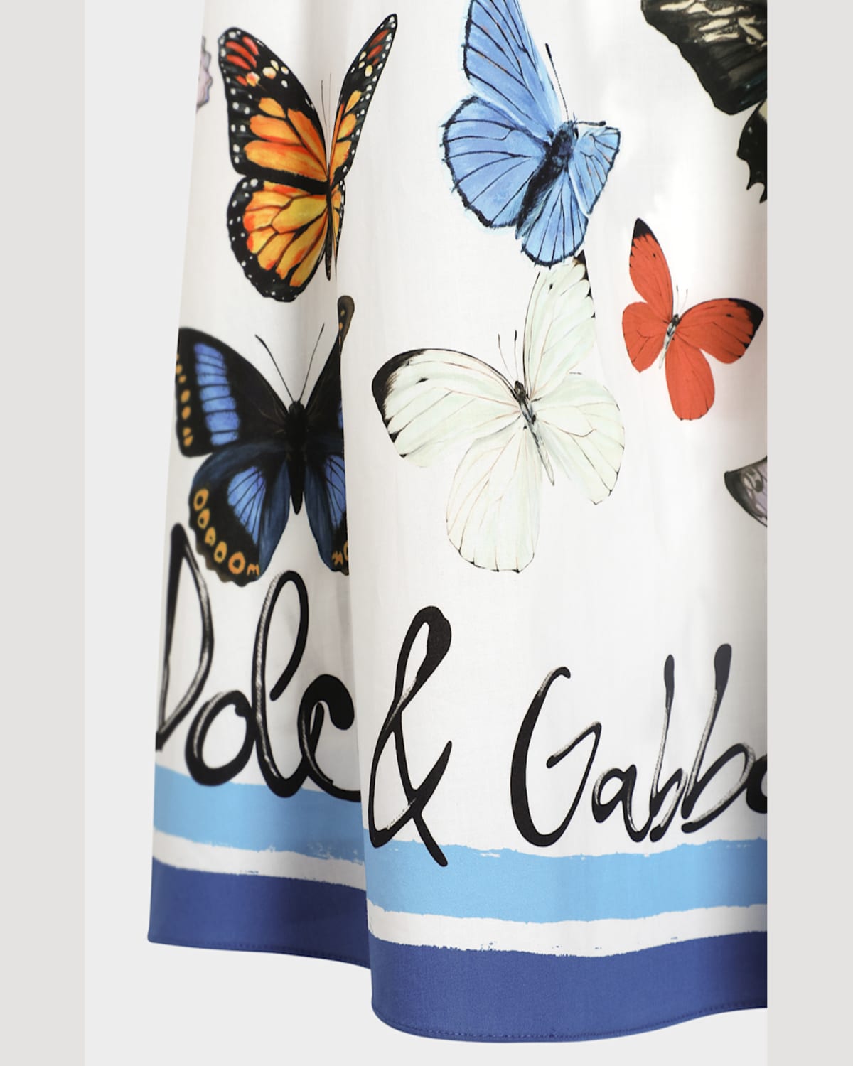 Dolce & Gabbana Butterfly-print Dress In White Prnt