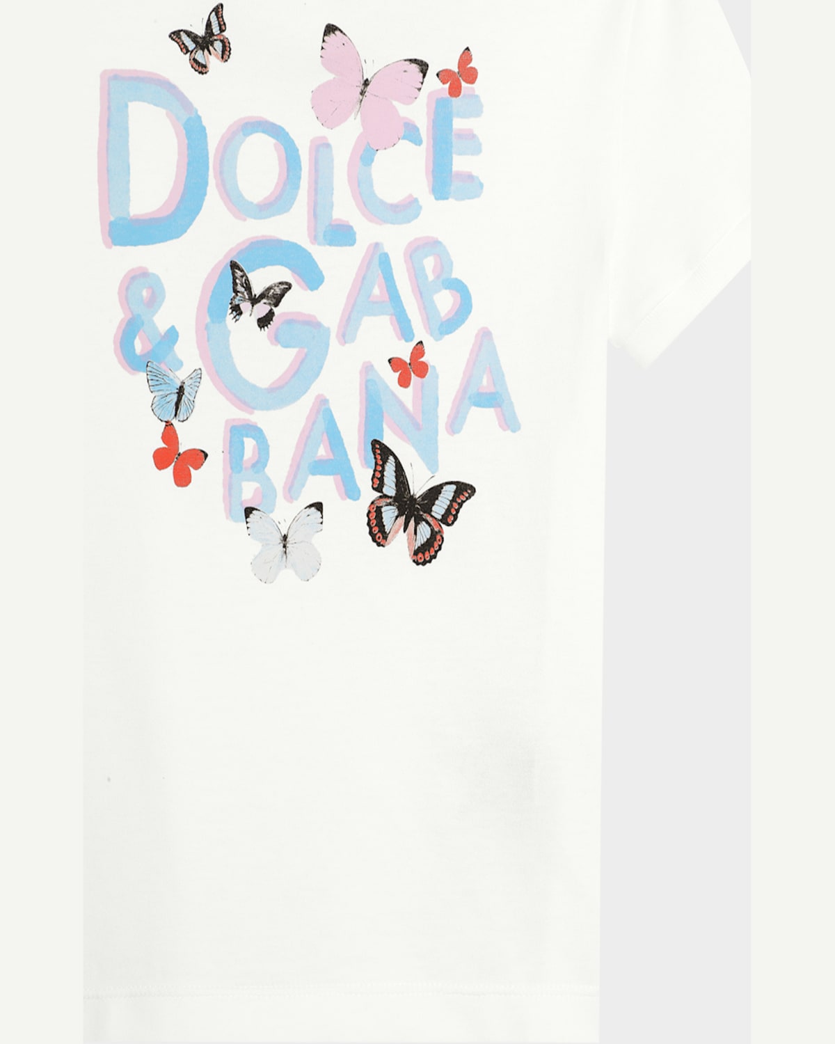 Dolce & Gabbana Girl's Butterfly Graphic Logo-print T-shirt In White