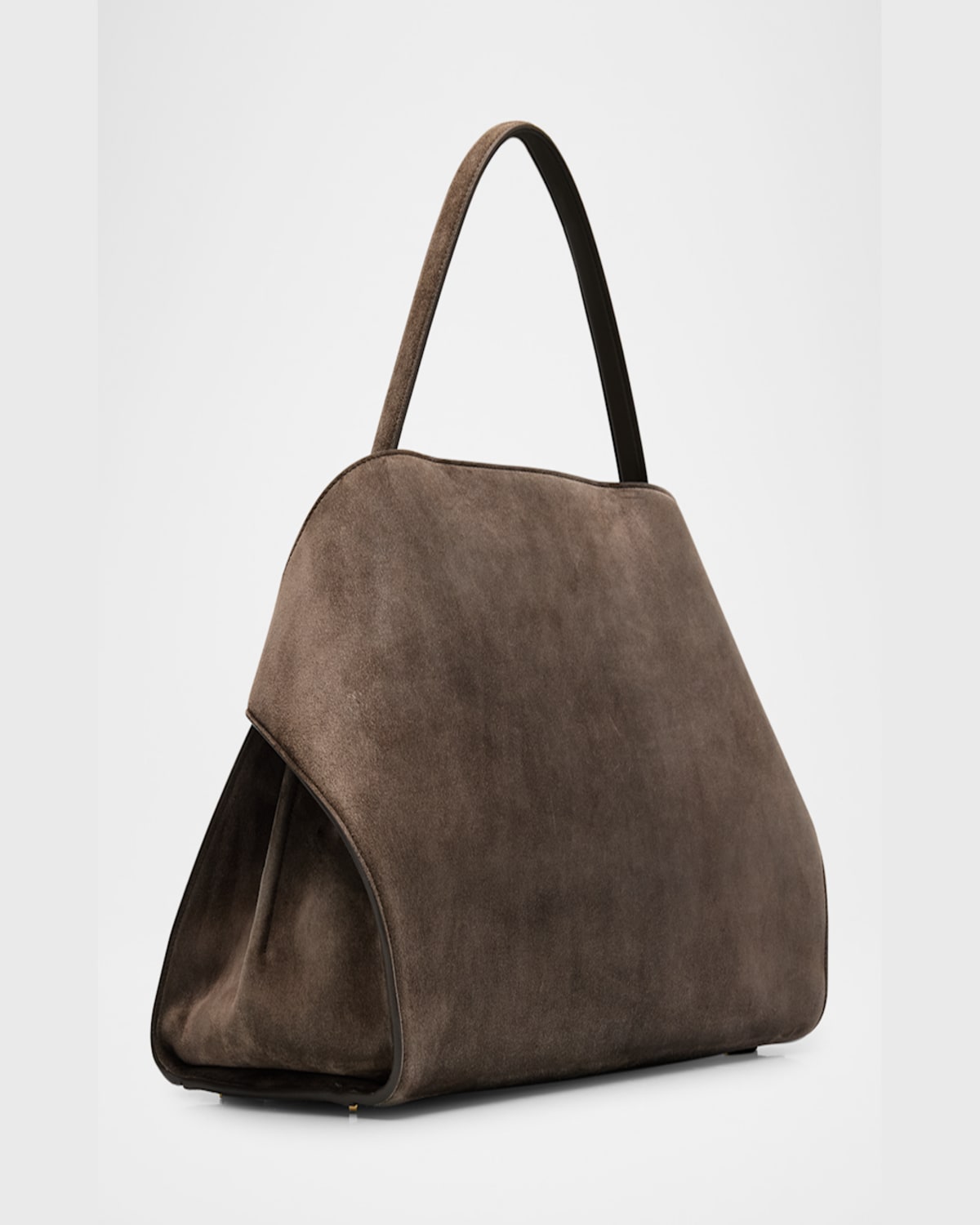 Ferragamo Medium Hug Suede Shoulder Bag In Concrete
