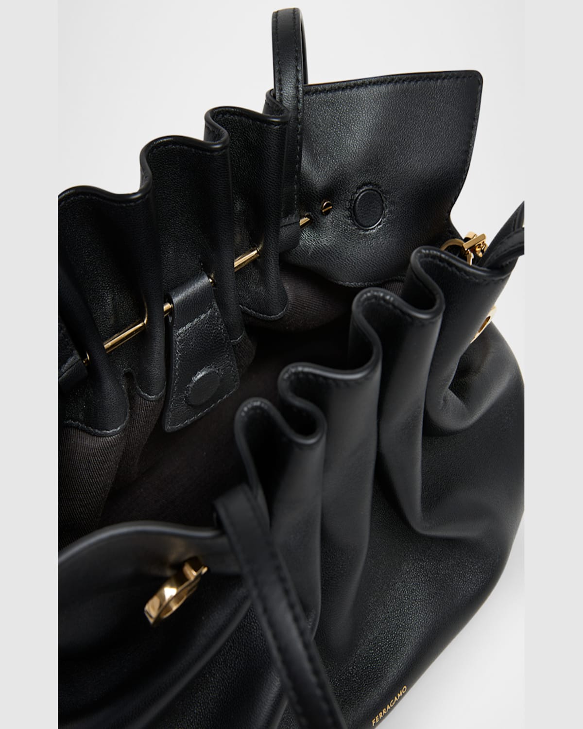 FERRAGAMO SMALL GANCIO PIERCING SHOULDER BAG 