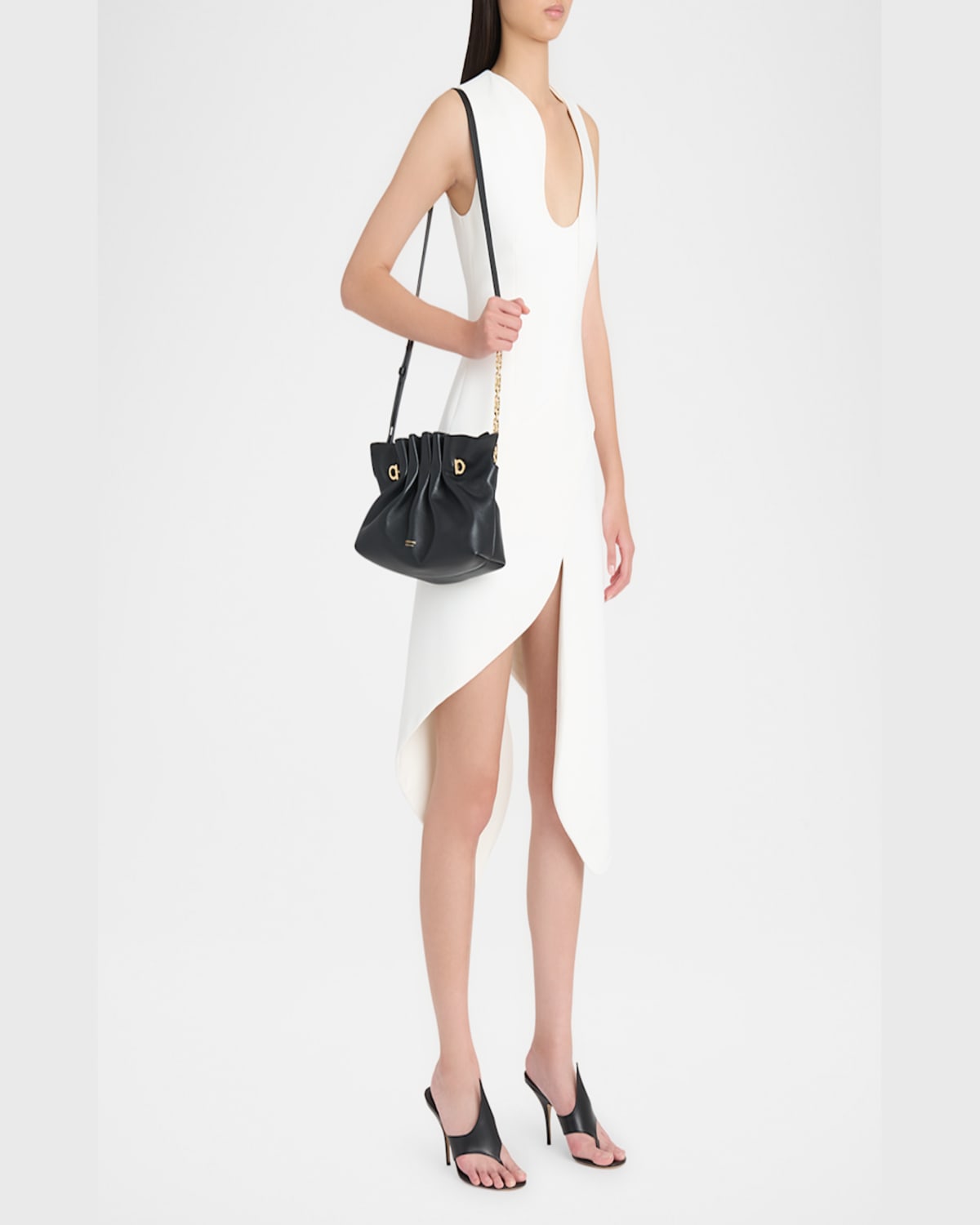 FERRAGAMO SMALL GANCIO PIERCING SHOULDER BAG 