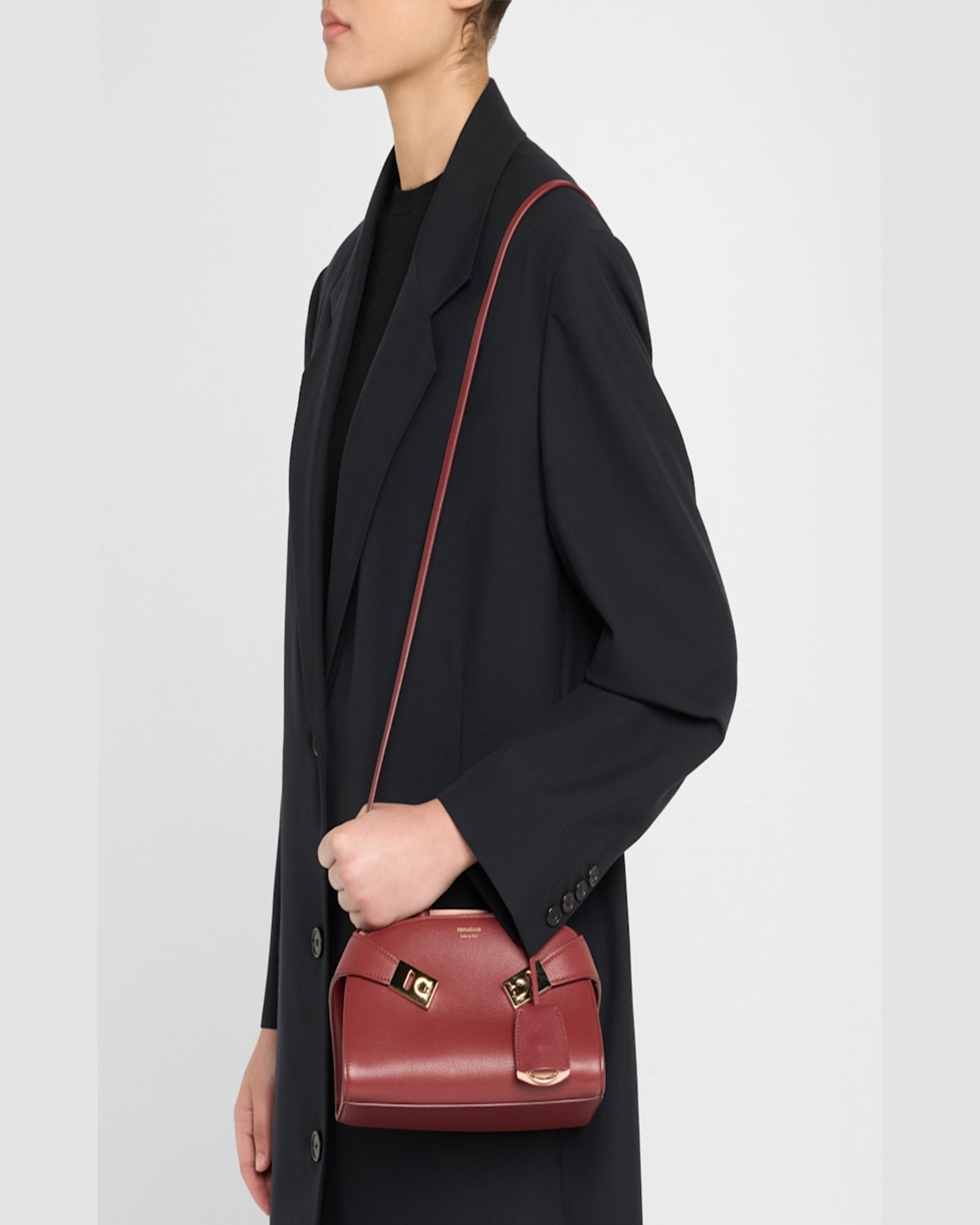 Ferragamo Mini Hug Top-handle Bag In College Red