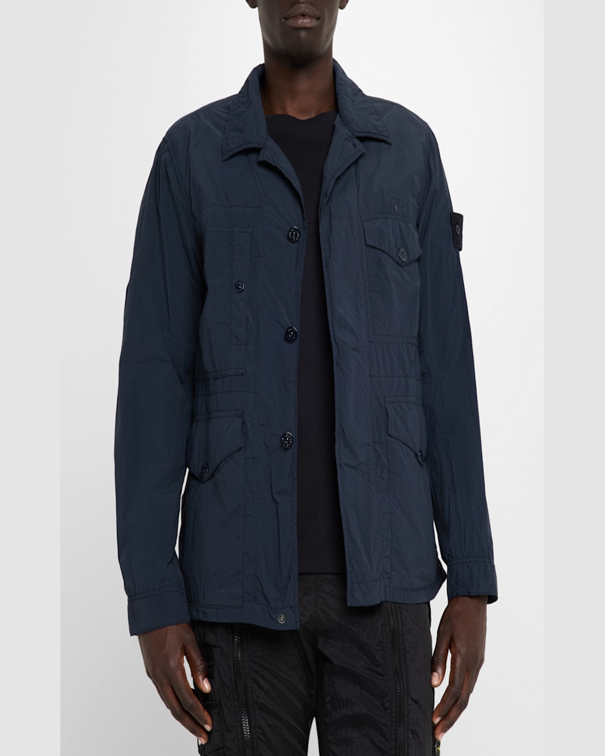 Stone Island Men's Ghost Nylon Field Jacket In Blue