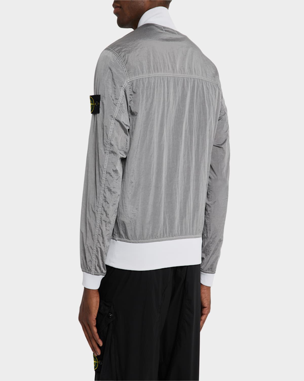 Stone Island Nylon Metal Bomber Jacket In Pearl Grey
