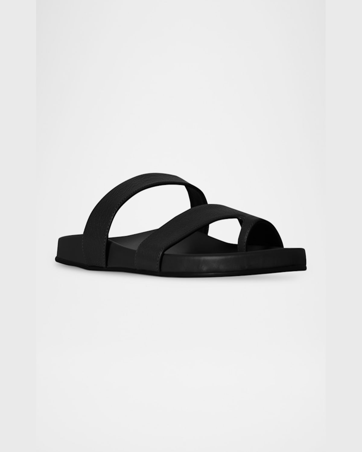 The Row Hugh Nappa Leather Sandals In Black