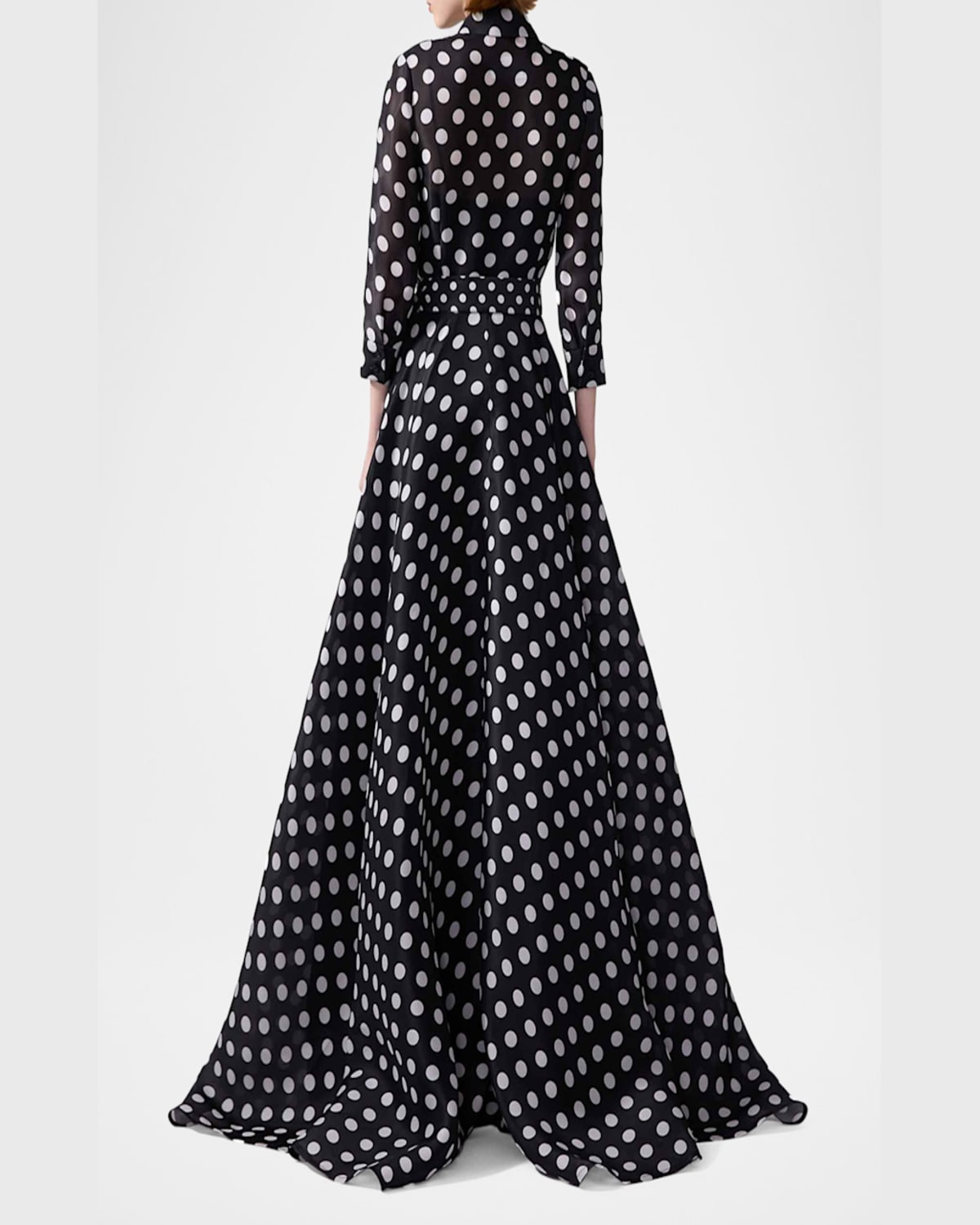 Carolina Herrera Polka Dot-pattern Maxi Dress In Black