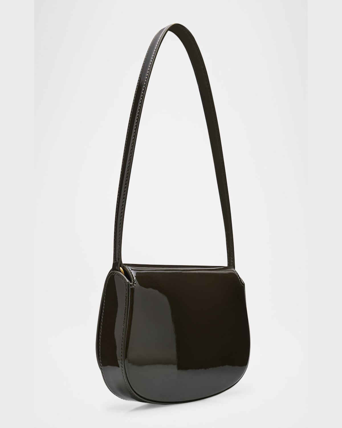 Saint Laurent Mini Ysl Flap Shoulder Bag In Patent Leather In Vineyard Green