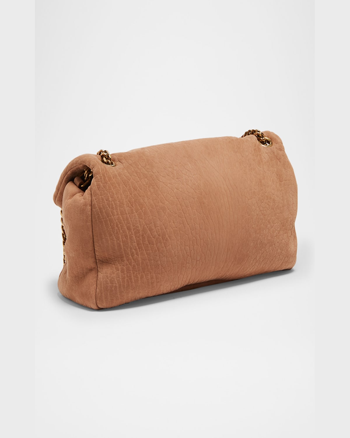 Saint Laurent Calypso Medium Ysl Shoulder Bag In Grained Nubuck Leather In Honey Caramel