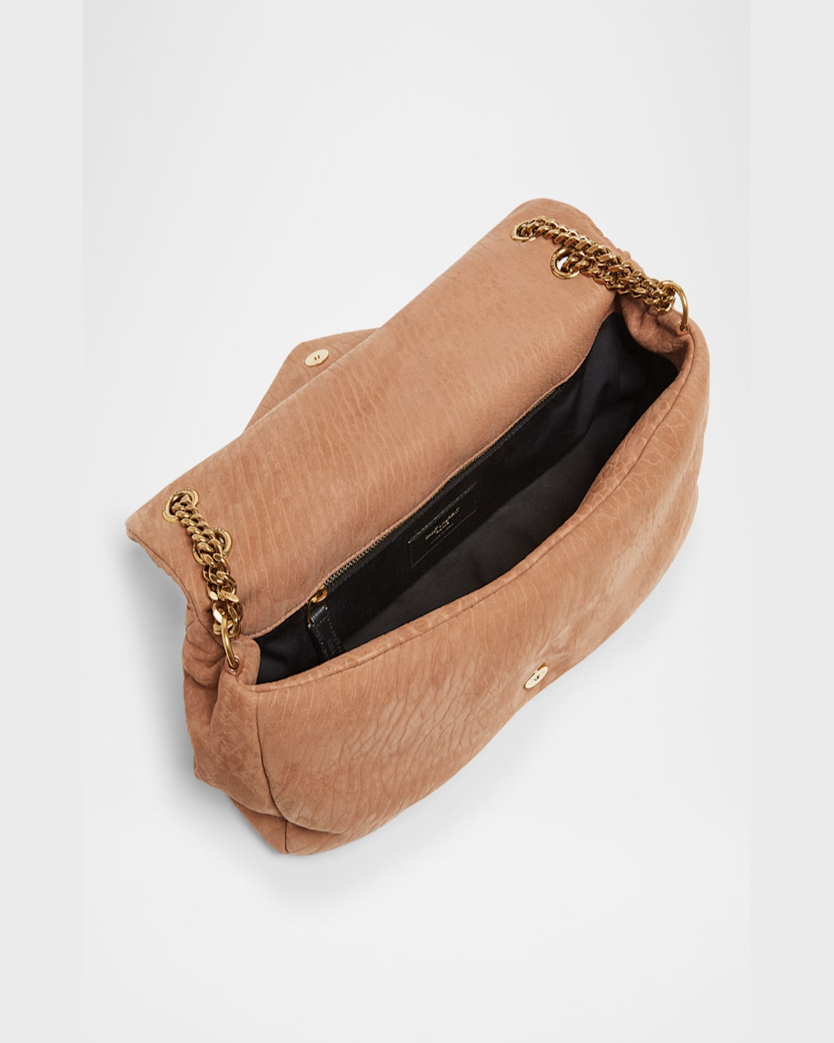 Saint Laurent Calypso Medium Ysl Shoulder Bag In Grained Nubuck Leather In Honey Caramel