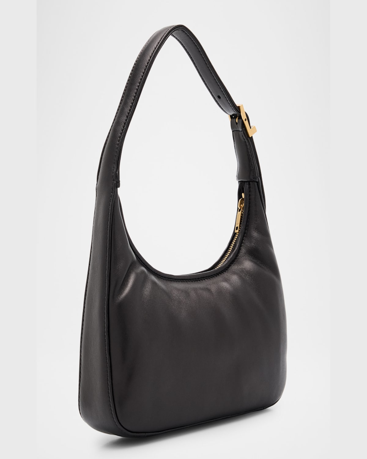 Saint Laurent Calypso Mini Ysl Shoulder Bag In Plunged Lambskin In Noir