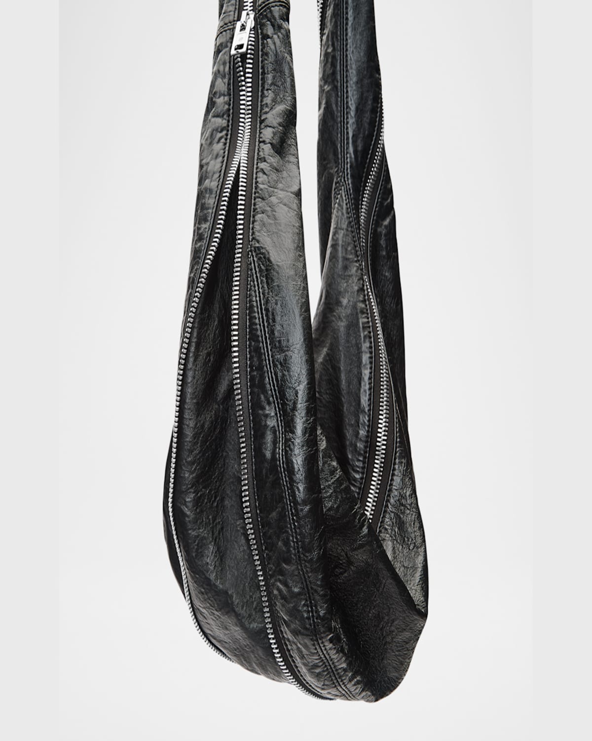 ALEXANDER WANG TWYST ZIP LEATHER HOBO CROSSBODY BAG 