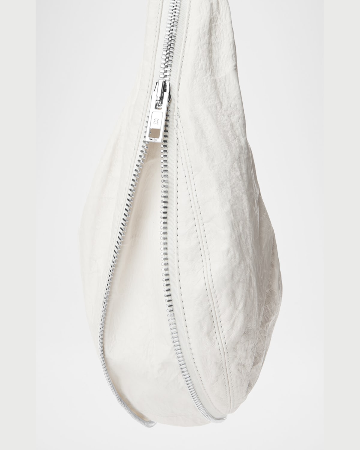 Shop Alexander Wang Twyst Zip Leather Top-handle Bag In Off White