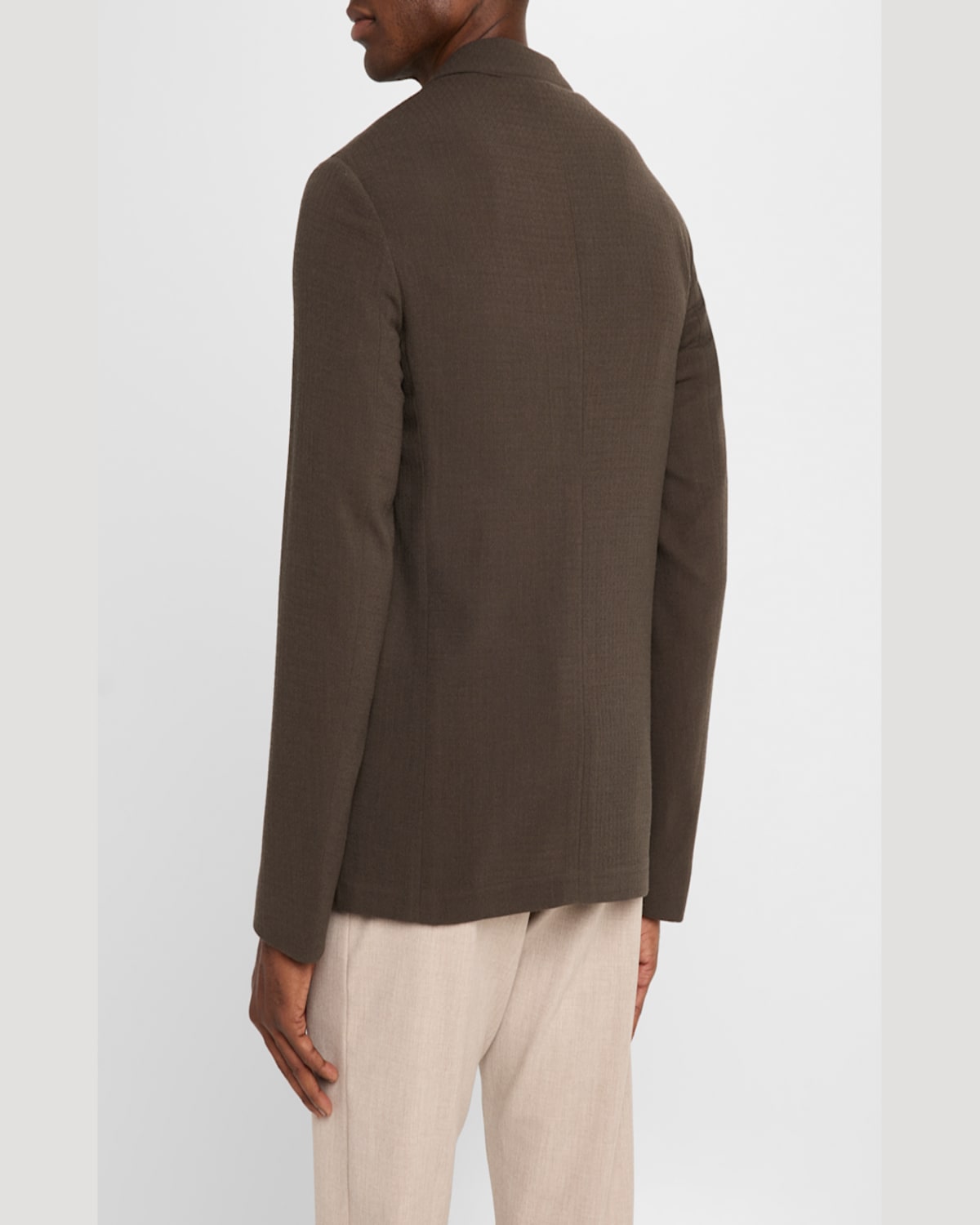 Emporio Armani Linen Single-breasted Jacket In Brown