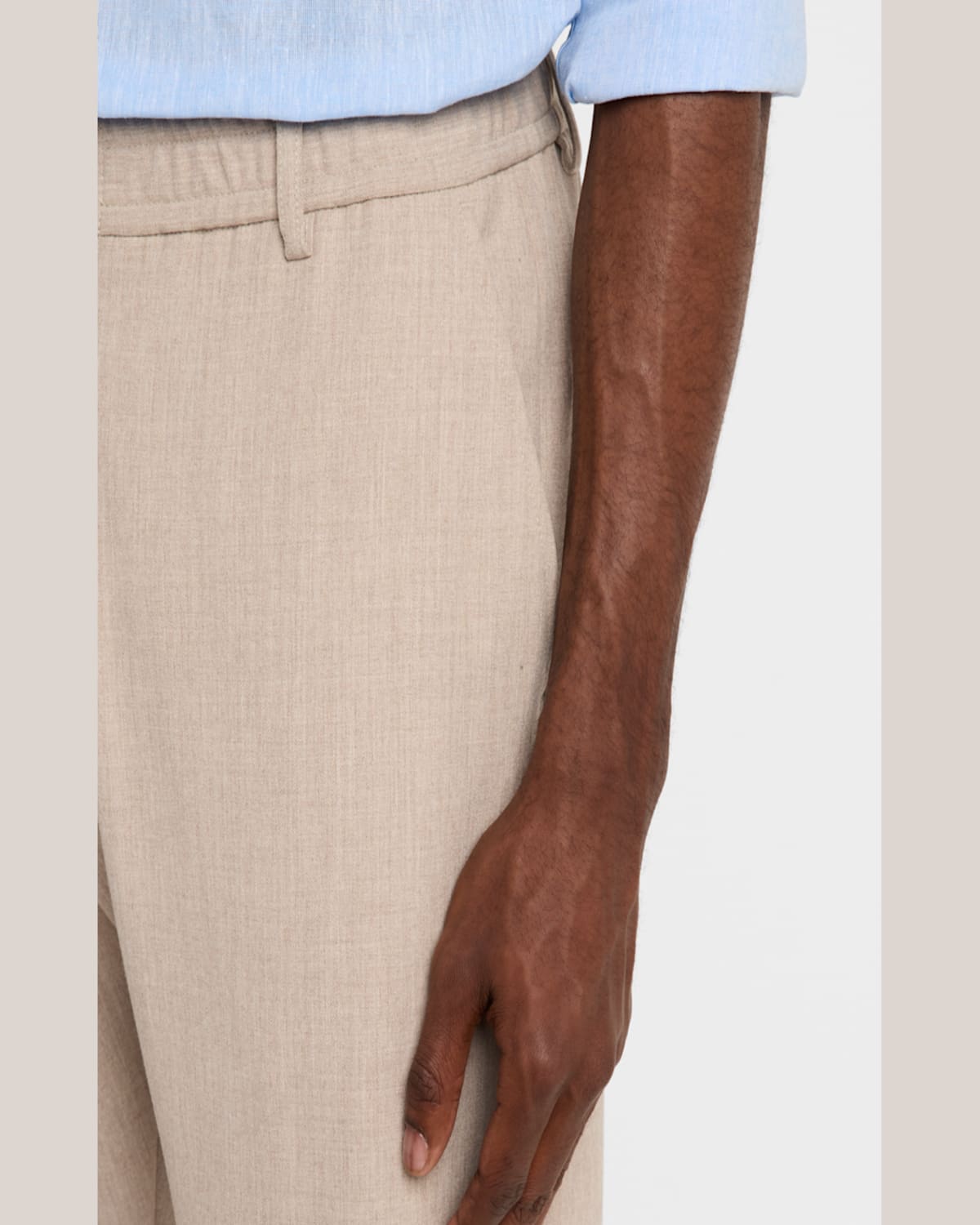 Emporio Armani Men's Stretch Gabardine Flat-front Trousers In Neutral