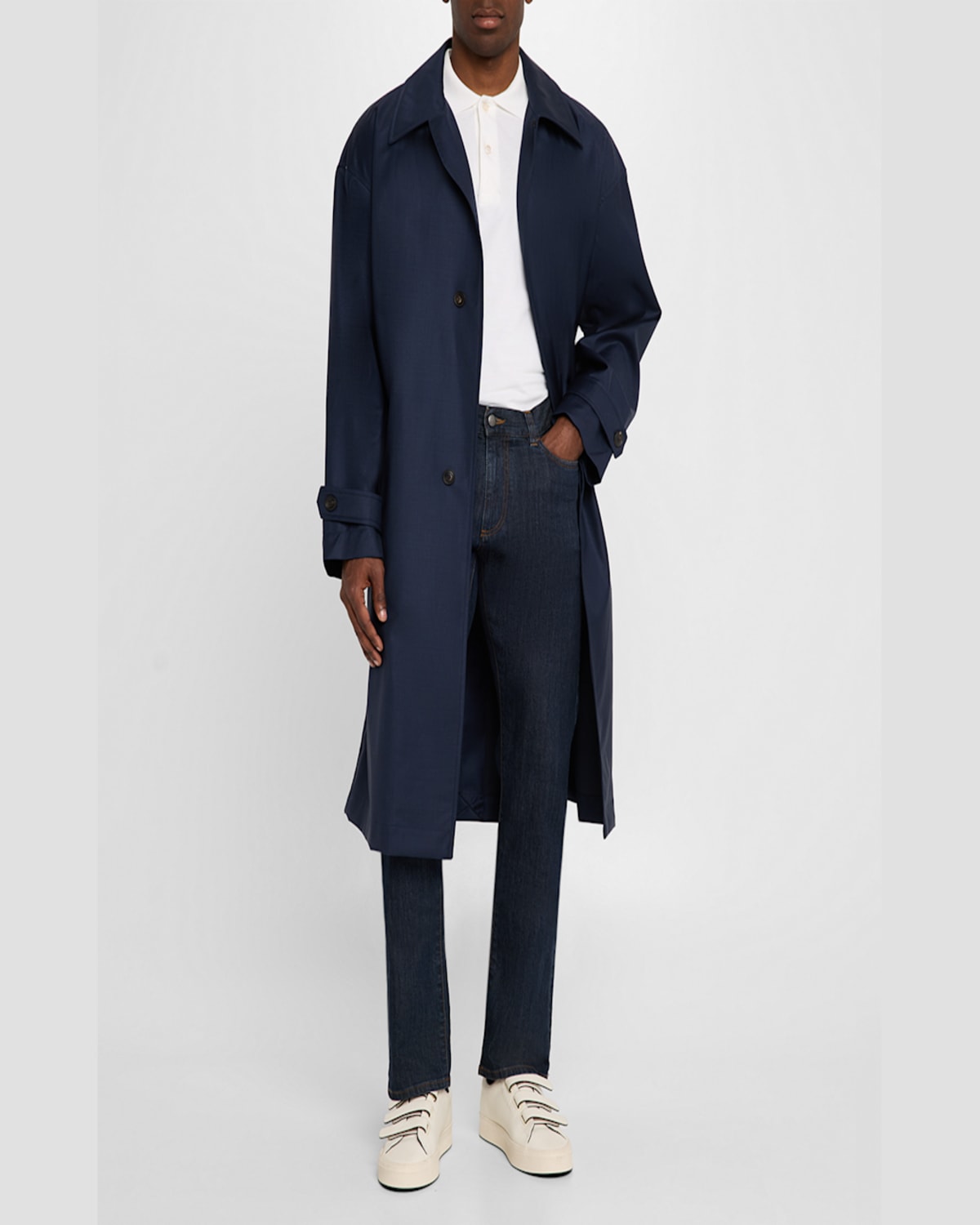 EMPORIO ARMANI MEN'S BELTED TRENCH COAT