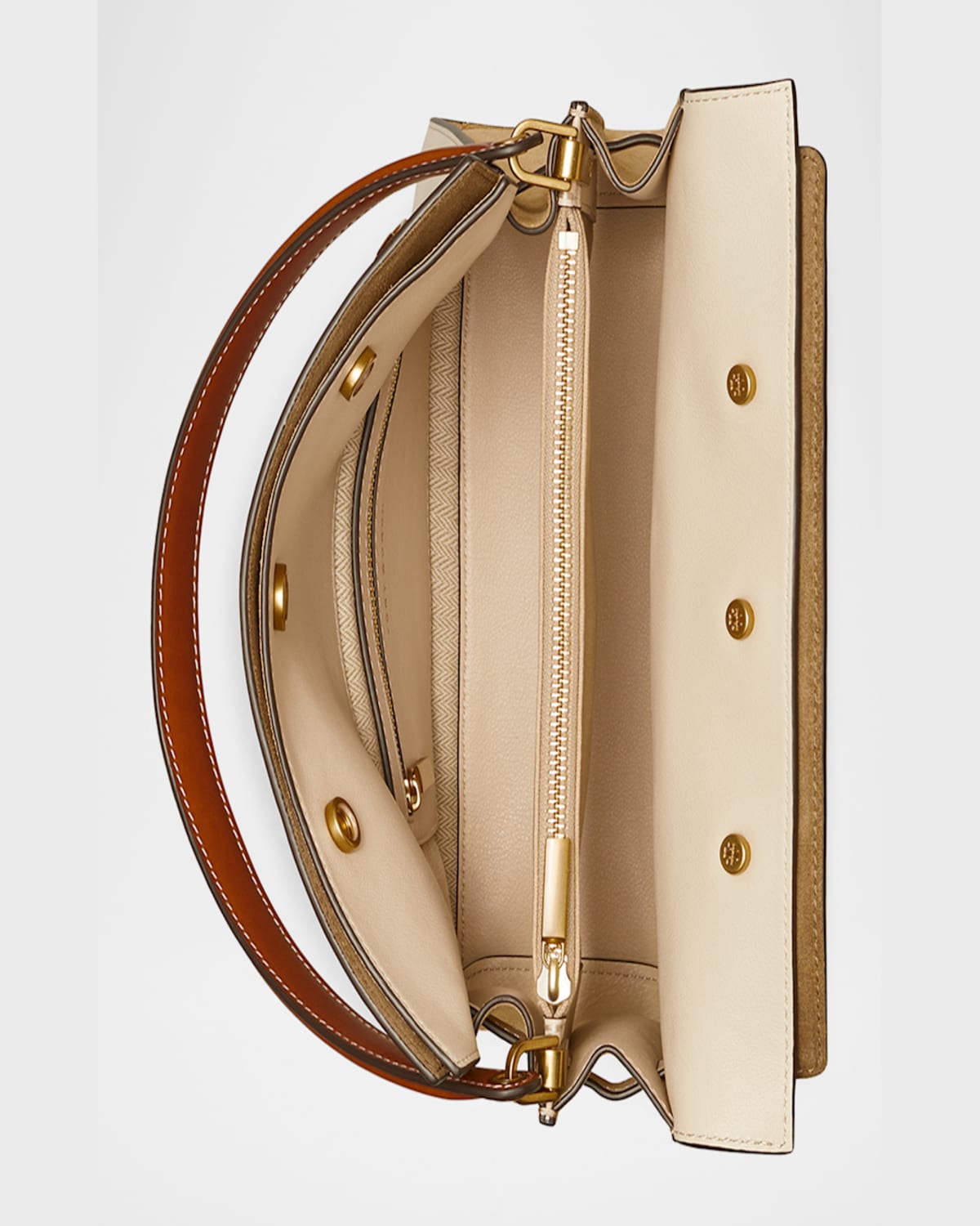 Tory Burch Lee Radziwill Petite Double Top-handle Bag In New Cream