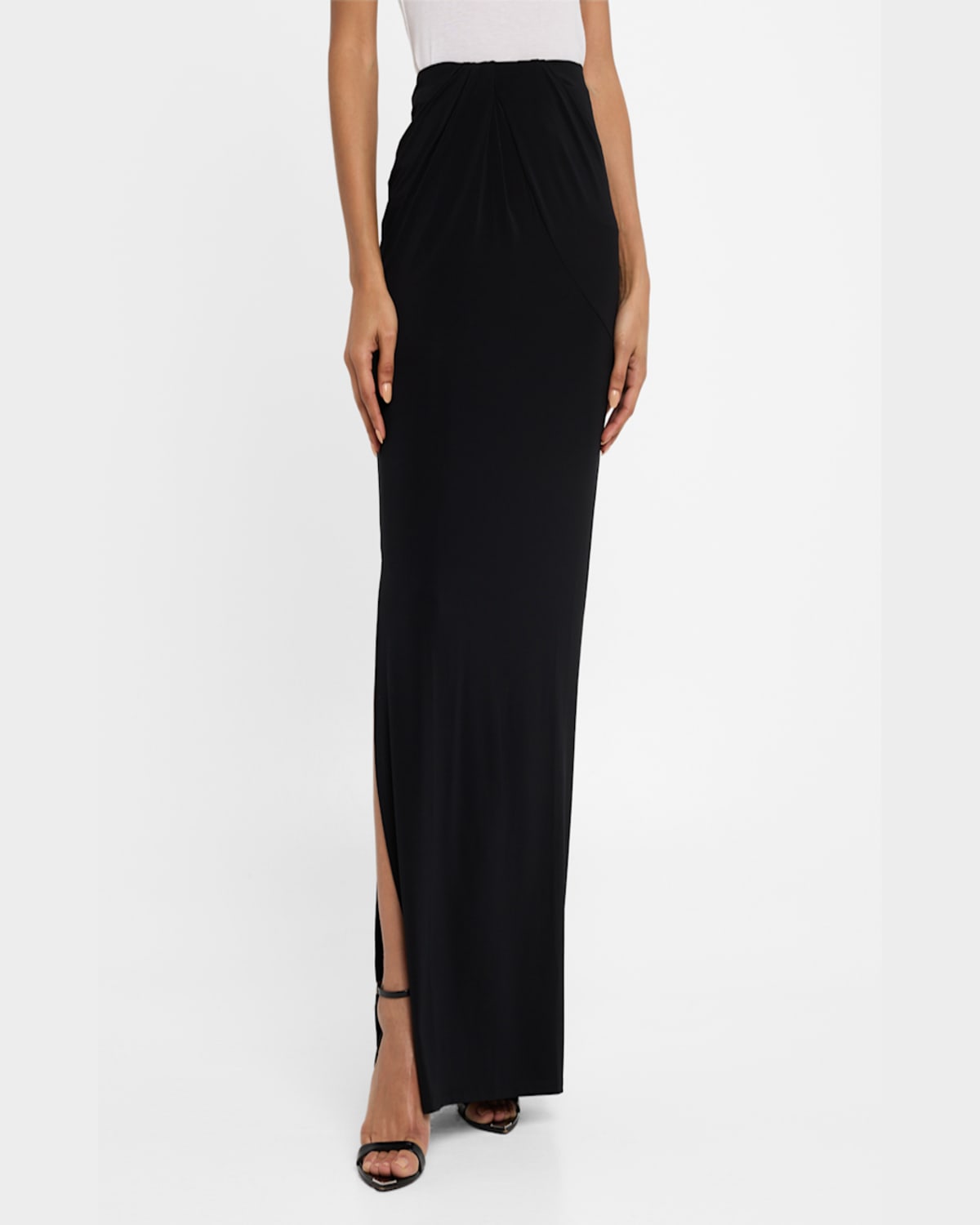 Jacquemus La Peplo Slit Maxi Skirt In Black