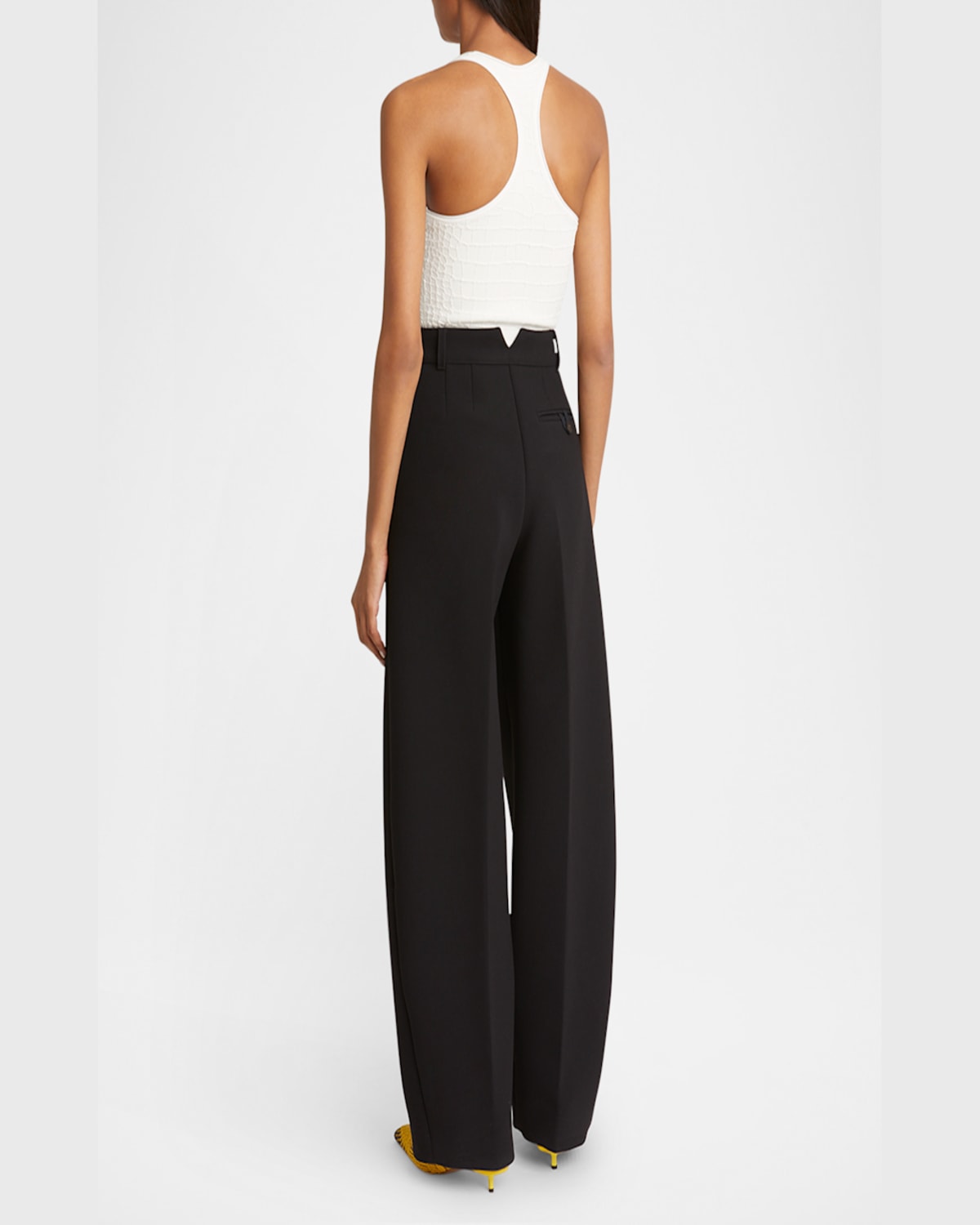 Shop Jacquemus Ovalo Pleated Wide-leg Pants In Black
