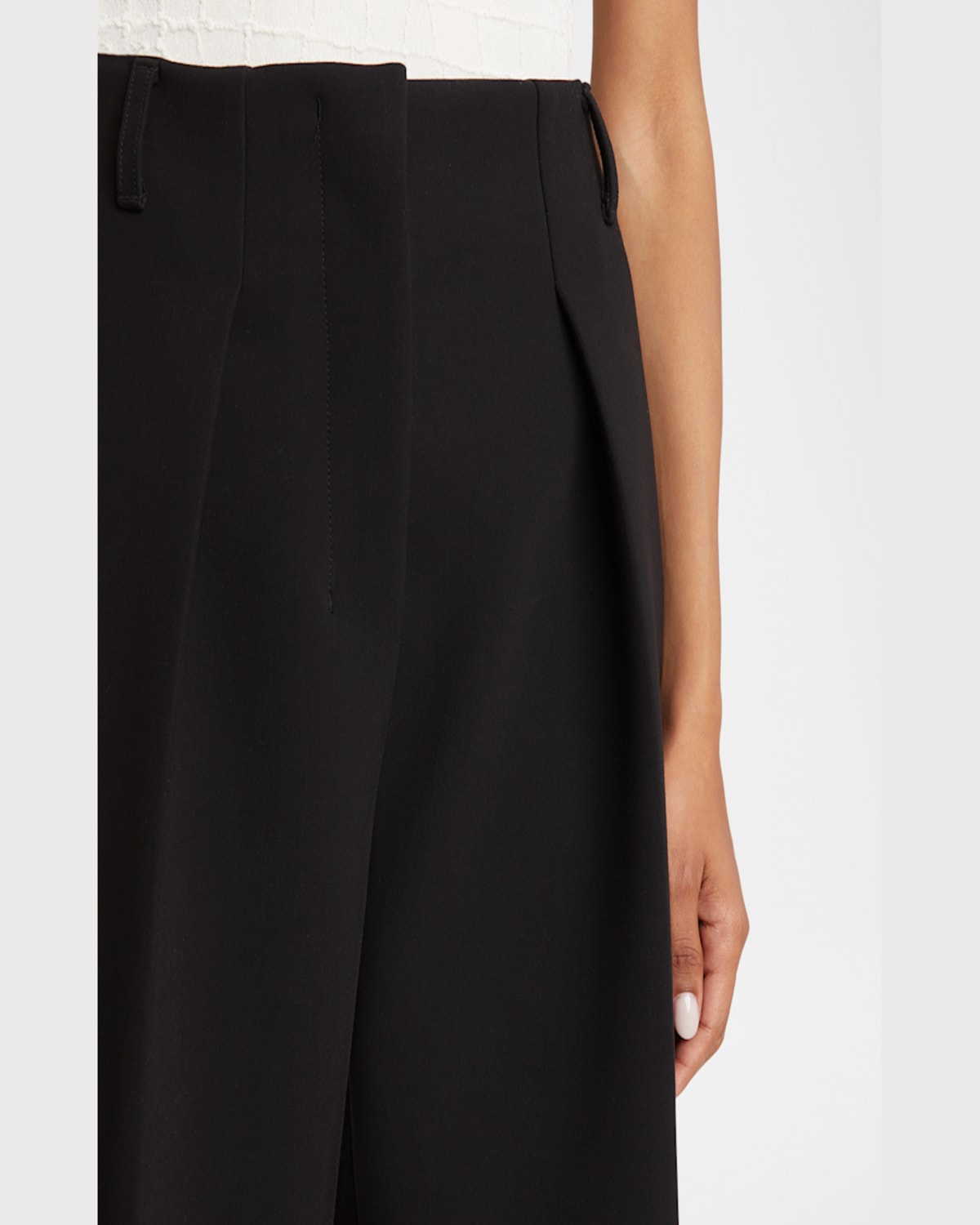 Shop Jacquemus Ovalo Pleated Wide-leg Pants In Black