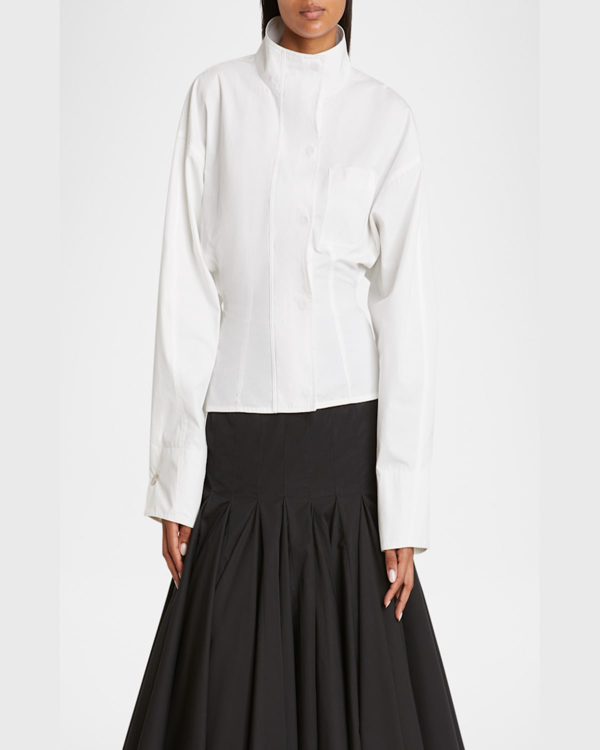 Jacquemus Bandeau Long Skirt With Flowing Flounces In Black