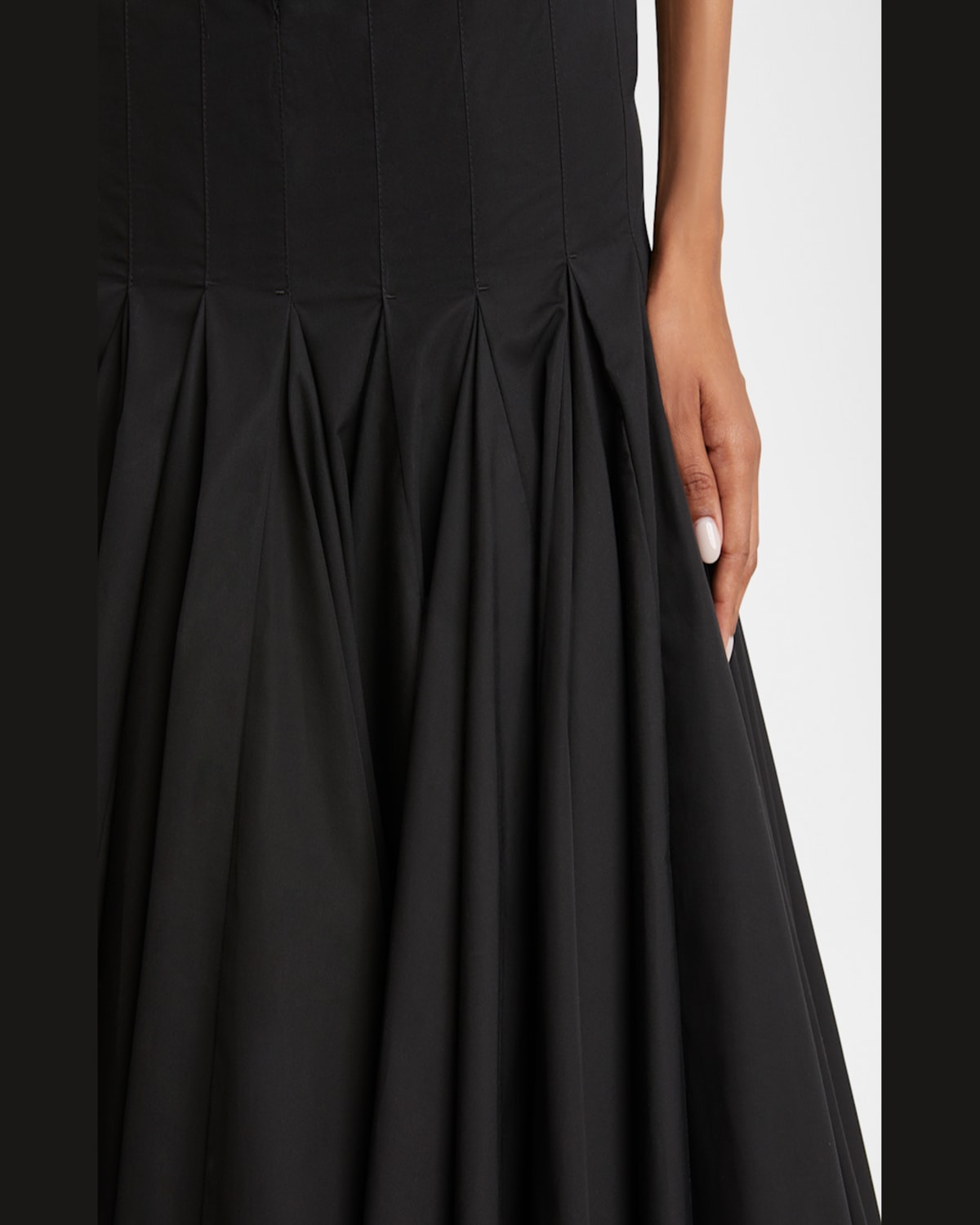 Jacquemus Bandeau Long Skirt With Flowing Flounces In Black