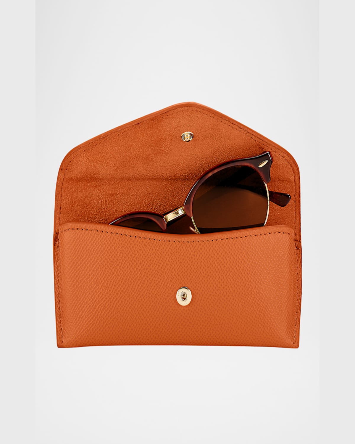 Graphic Image Men's Leather Eyeglass Holder In Orange