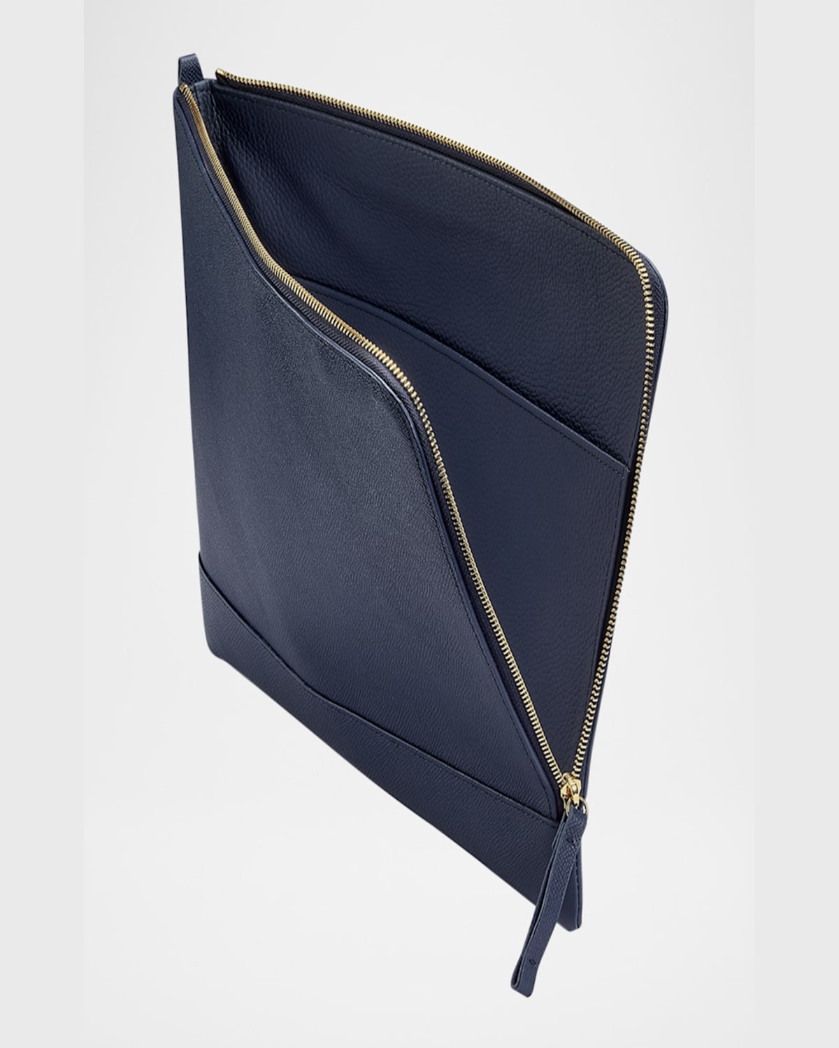 Graphic Image Men's Zip-around Leather Portfolio Case In Navy