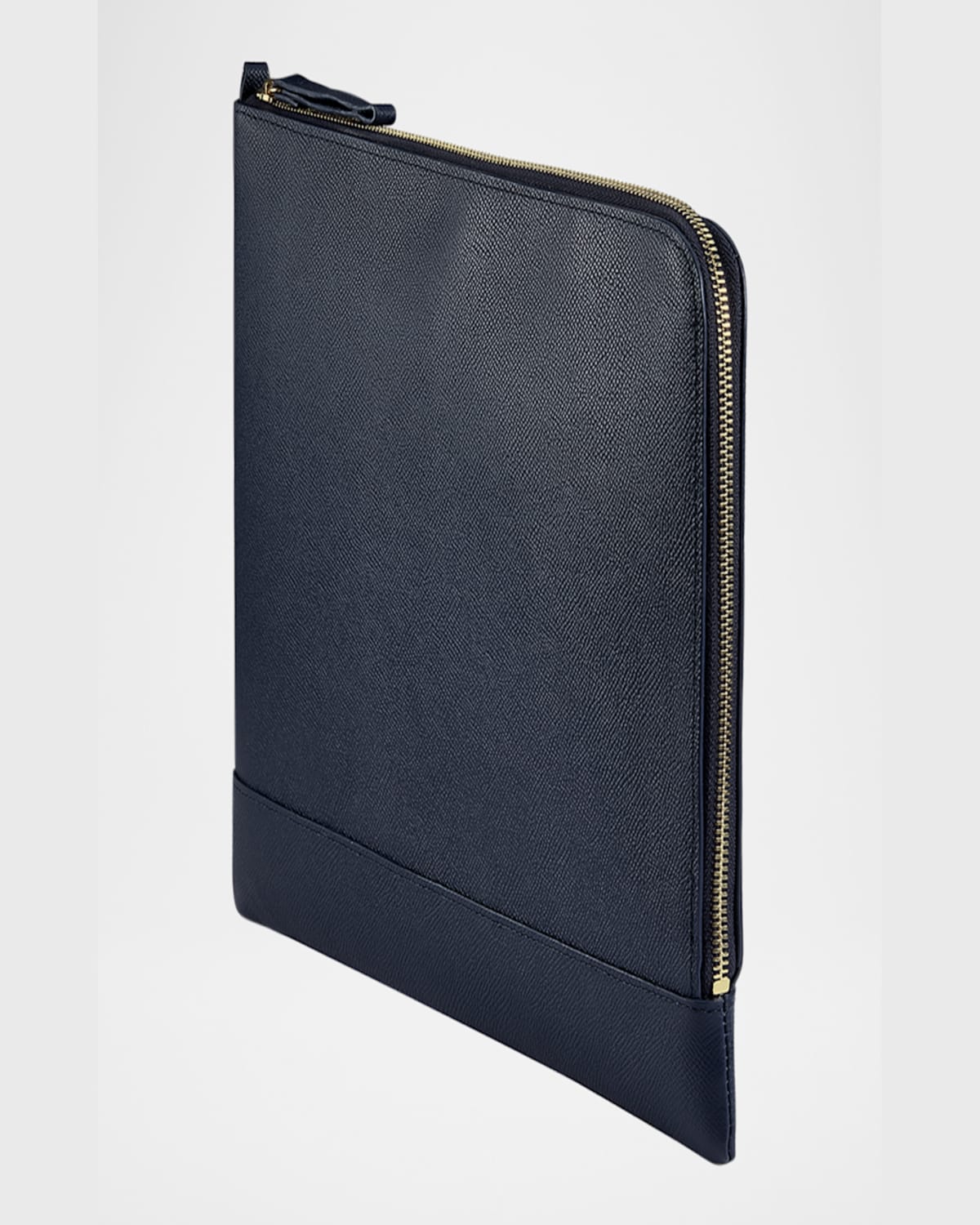 Graphic Image Men's Zip-around Leather Portfolio Case In Navy
