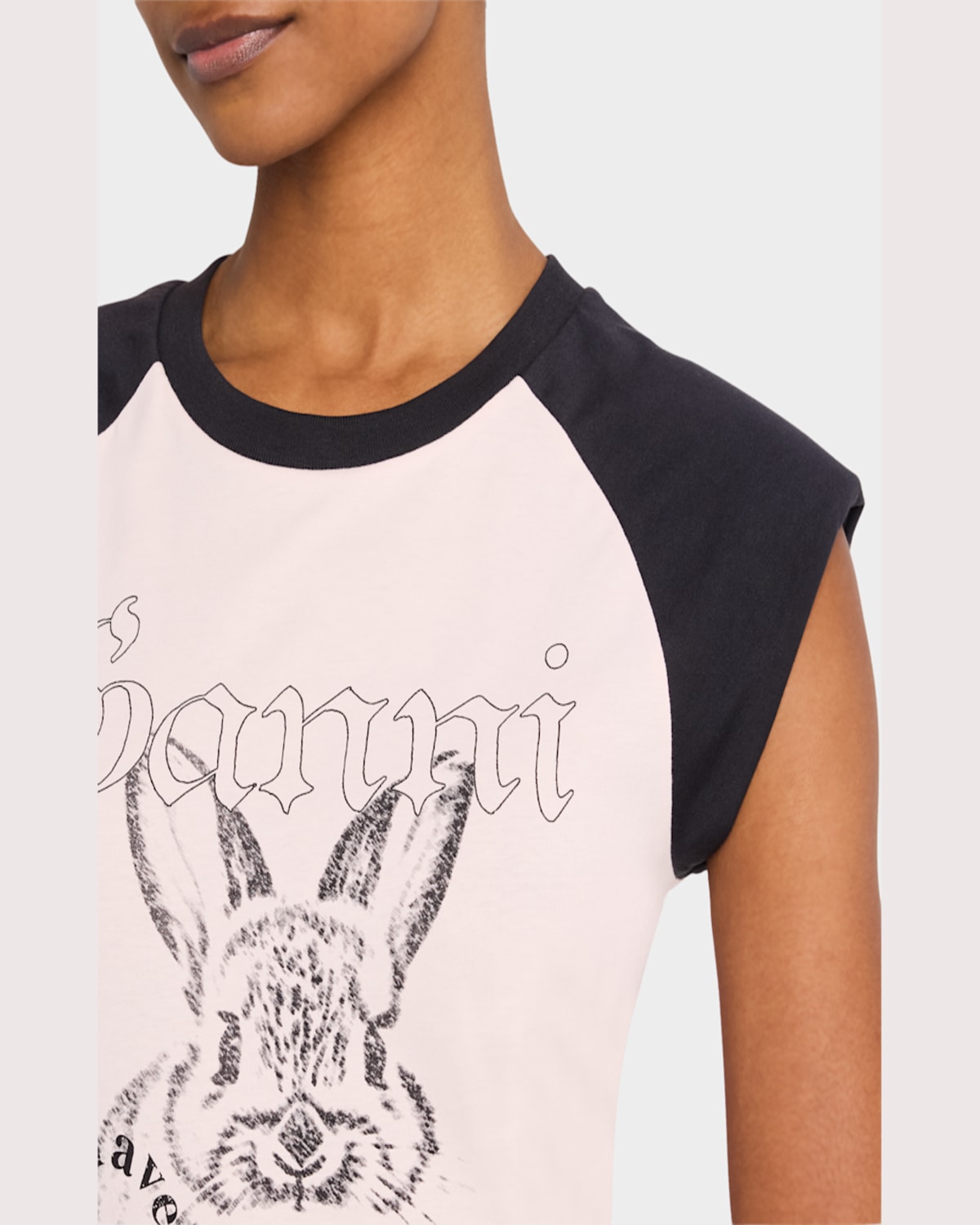 Ganni Basic Jersey Bunny Raglan T-shirt T-shirts Pink In Primrose Pink