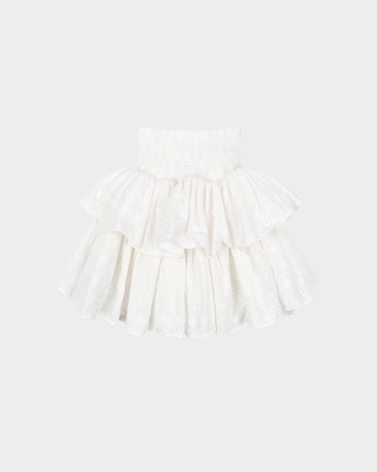 Konges Slojd Lacey Smock Tiered Skirt In Optic White