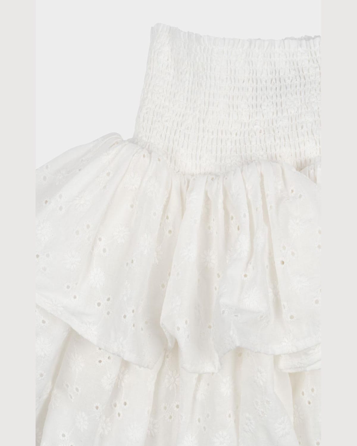 Konges Slojd Lacey Smock Tiered Skirt In Optic White