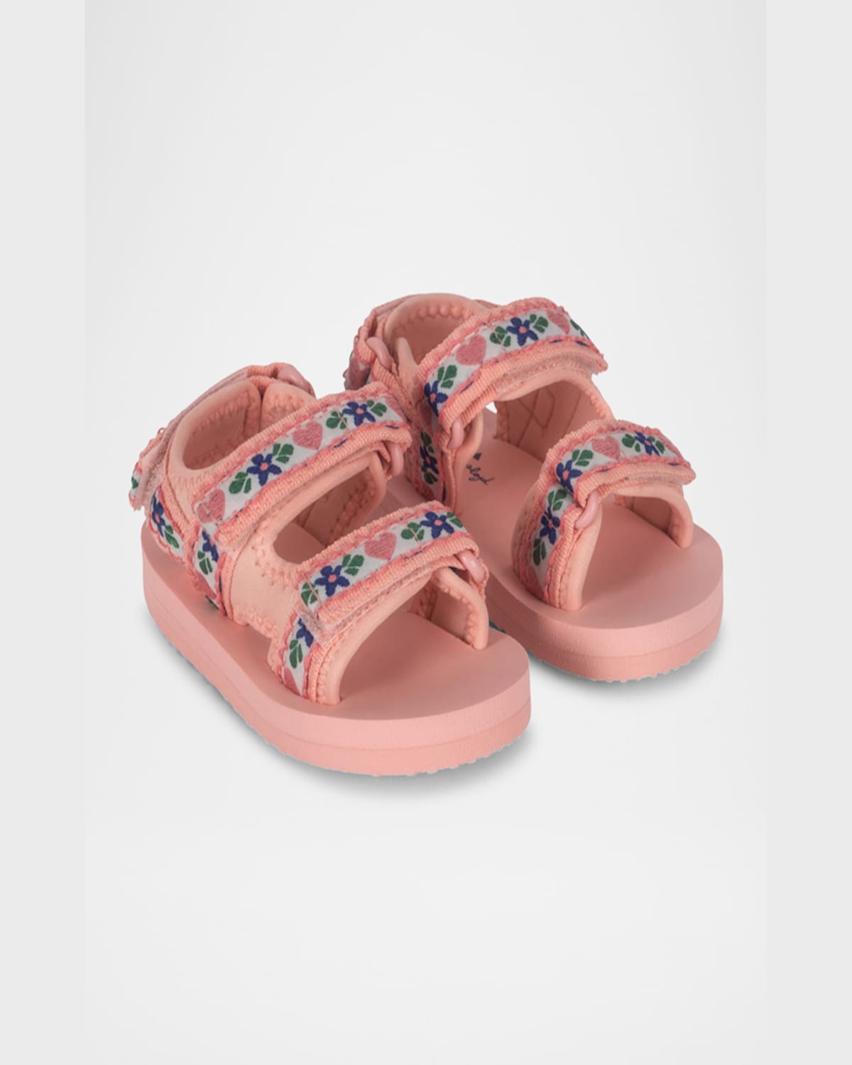 KONGES SLOJD GIRL'S FLOWER PRINTED GRIP-STRAP SANDALS, BABY/TODDLER/KIDS 