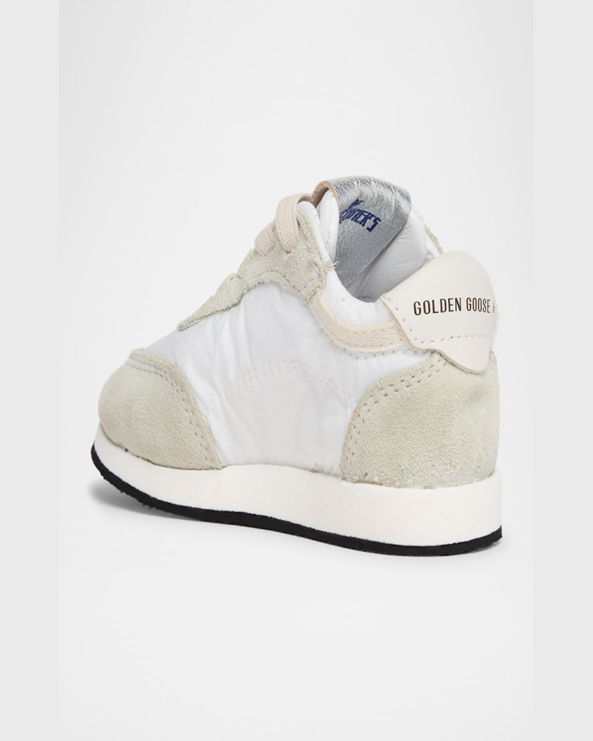 Golden Goose Baby Marathon Suede Running Sneakers In Whiteiceblack