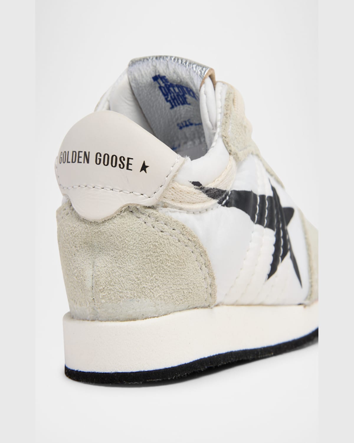 Golden Goose Baby Marathon Suede Running Sneakers In Whiteiceblack