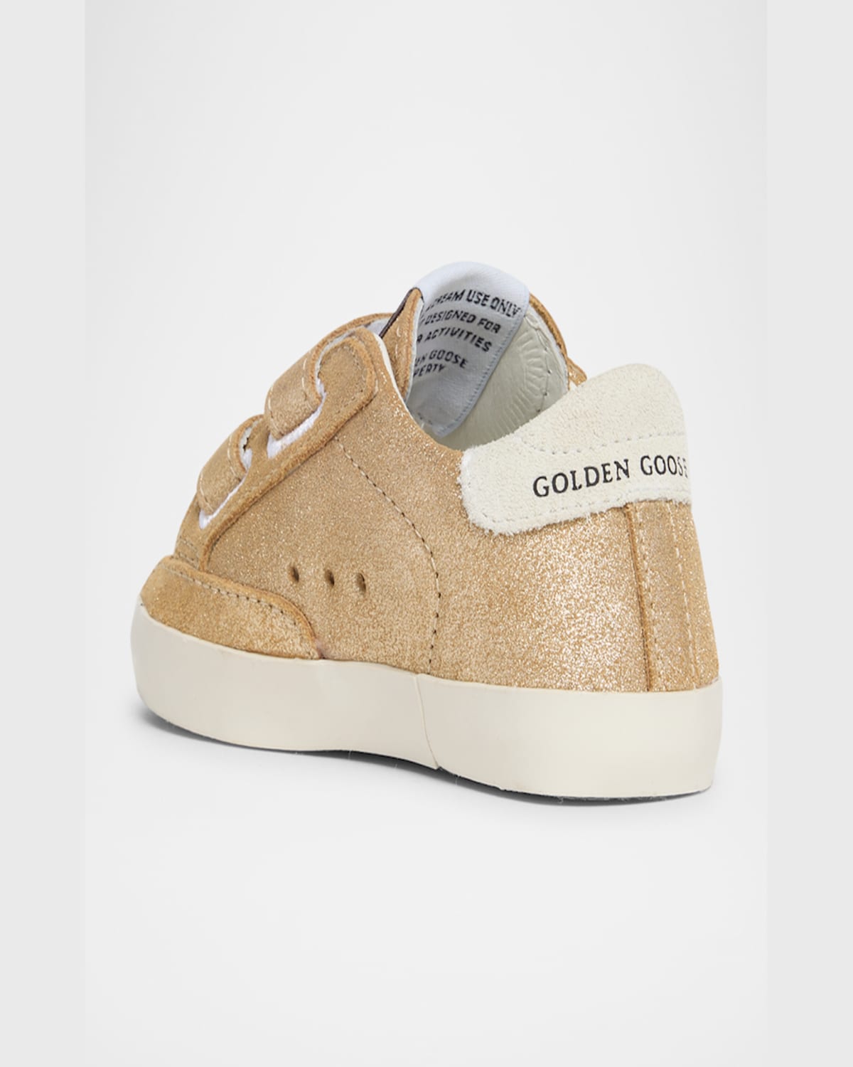 Golden Goose Girl's School Metallic Suede Star Sneakers, Baby In Platinumwhite