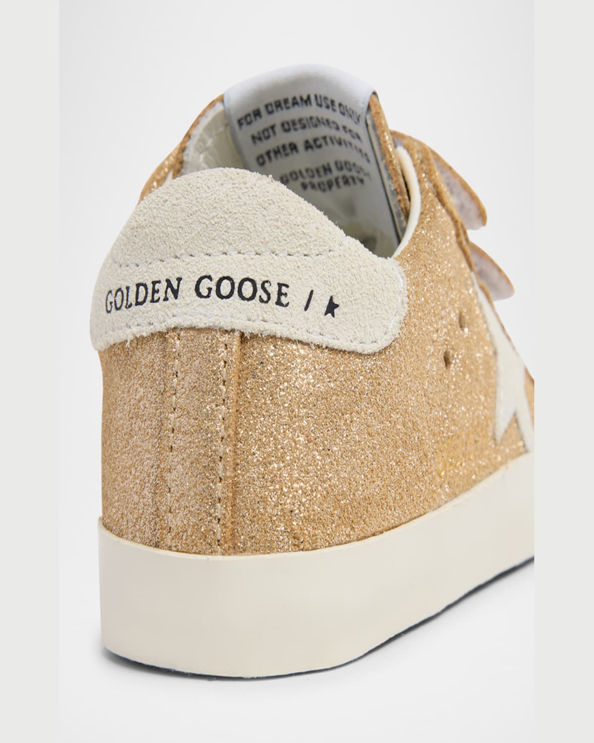 Golden Goose Girl's School Metallic Suede Star Sneakers, Baby In Platinumwhite