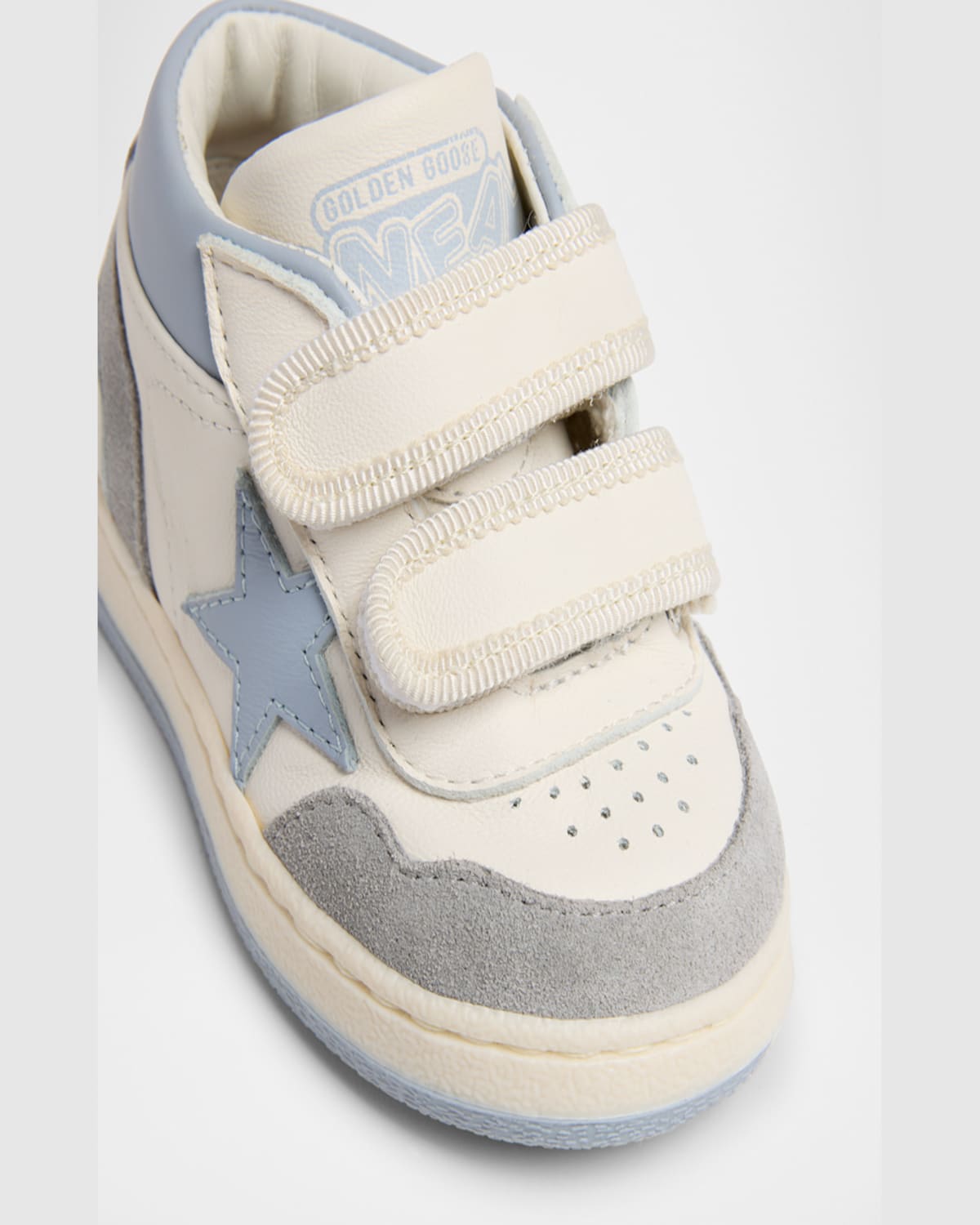 Golden Goose Boy's June Nappa Leather Star Sneakers, Baby/toddler In Whitelight Grayice