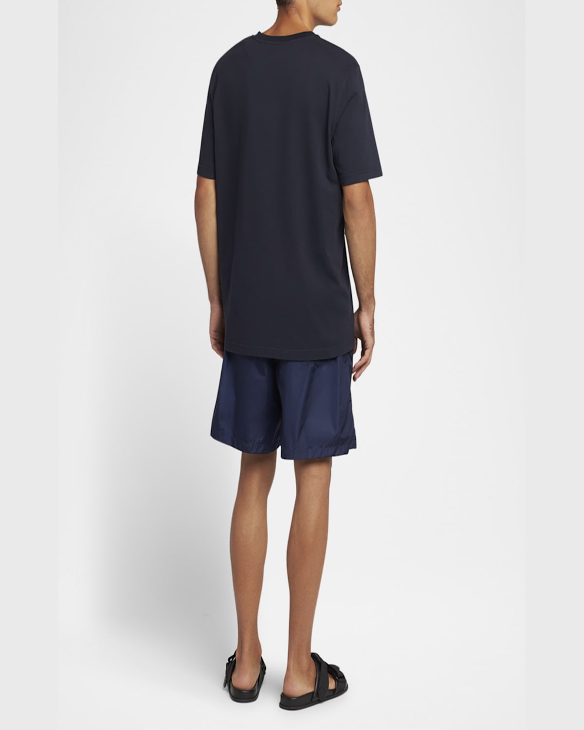 Moncler Crewneck Graphic Print Short Sleeves T-shirt In Dark Blue