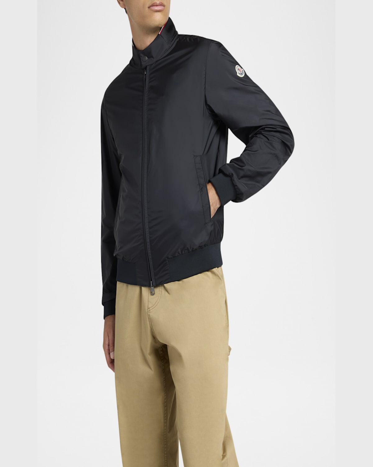 Shop Moncler Men's Reppe Water-repellent Jacket In Dark Black