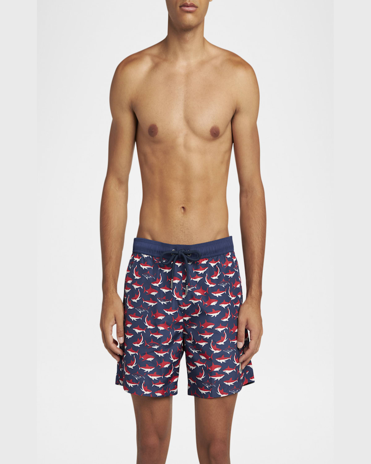 Moncler Short De Bain À Imprimé Requin In Blue