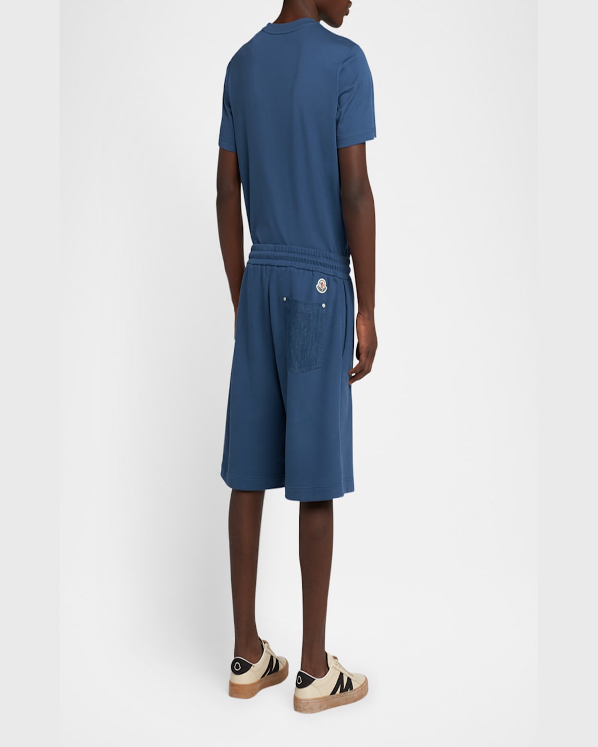 Moncler Men's Fleece Drawstring Shorts In Light Blue