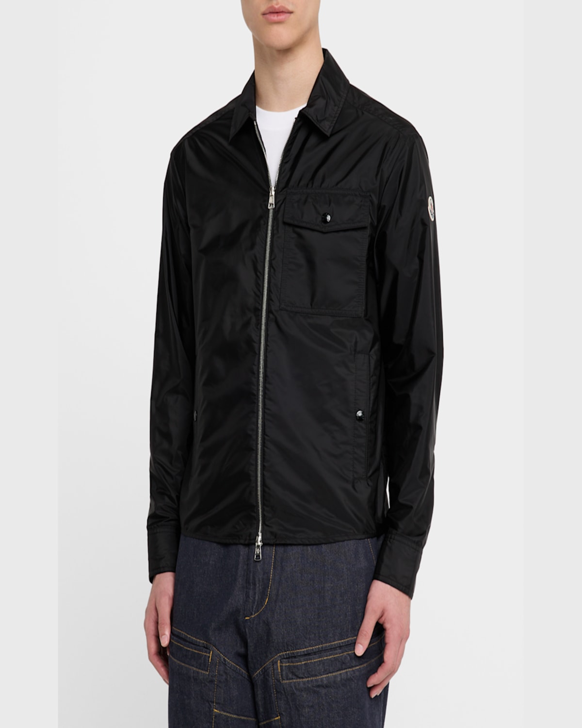Moncler Denim Shirt In Black