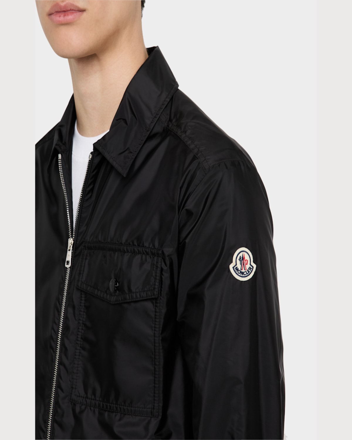 Moncler Denim Shirt In Black