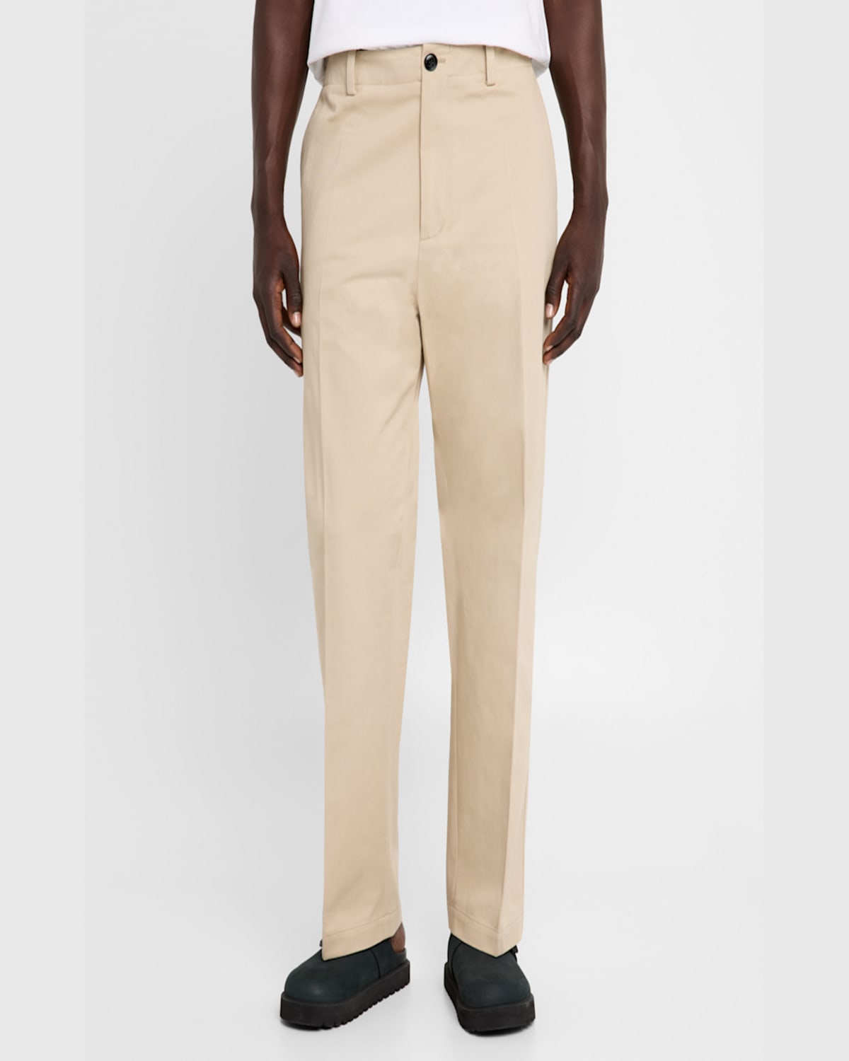 Moncler Genius X Frgmt Men's Embroidered Twill Trousers In Medium Beige