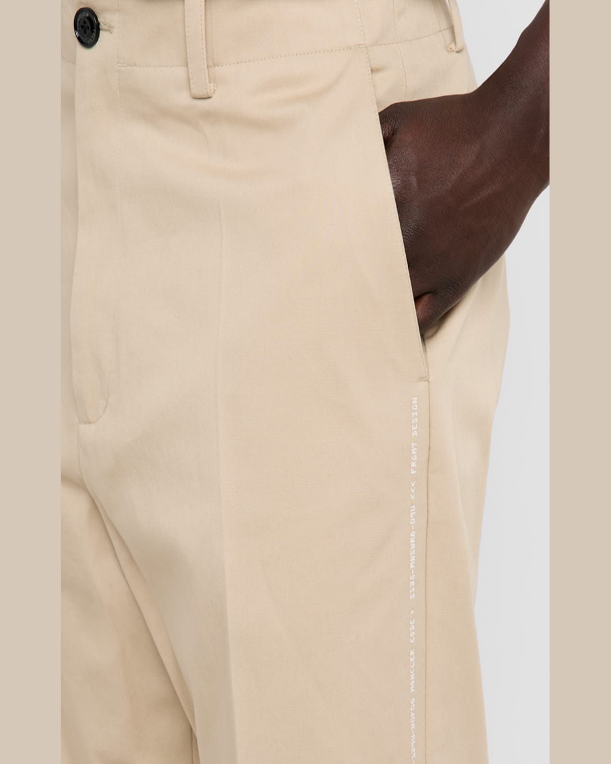 Moncler Genius X Frgmt Men's Embroidered Twill Trousers In Medium Beige