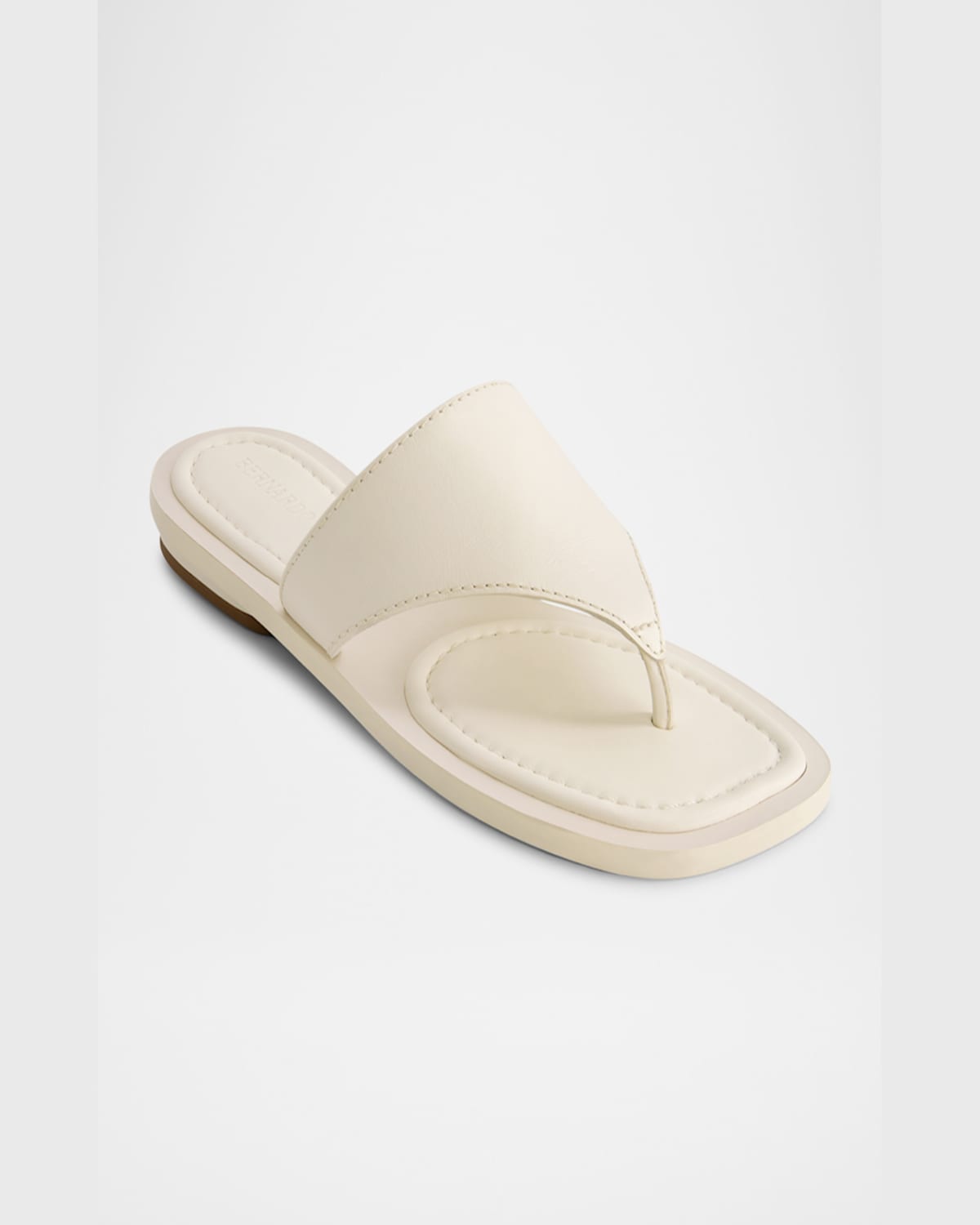 Bernardo 1946 Agora Leather Flat Thong Sandals In Off White Glove Leather