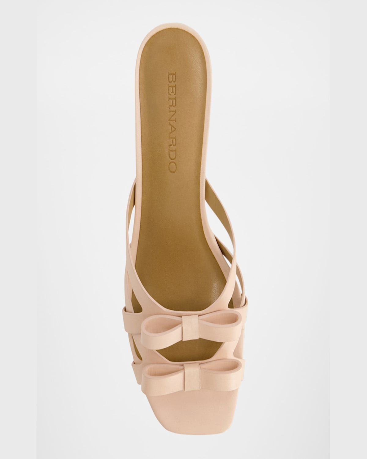 Bernardo Burgo Leather Bows Slide Sandals In Cipria Antique Calf