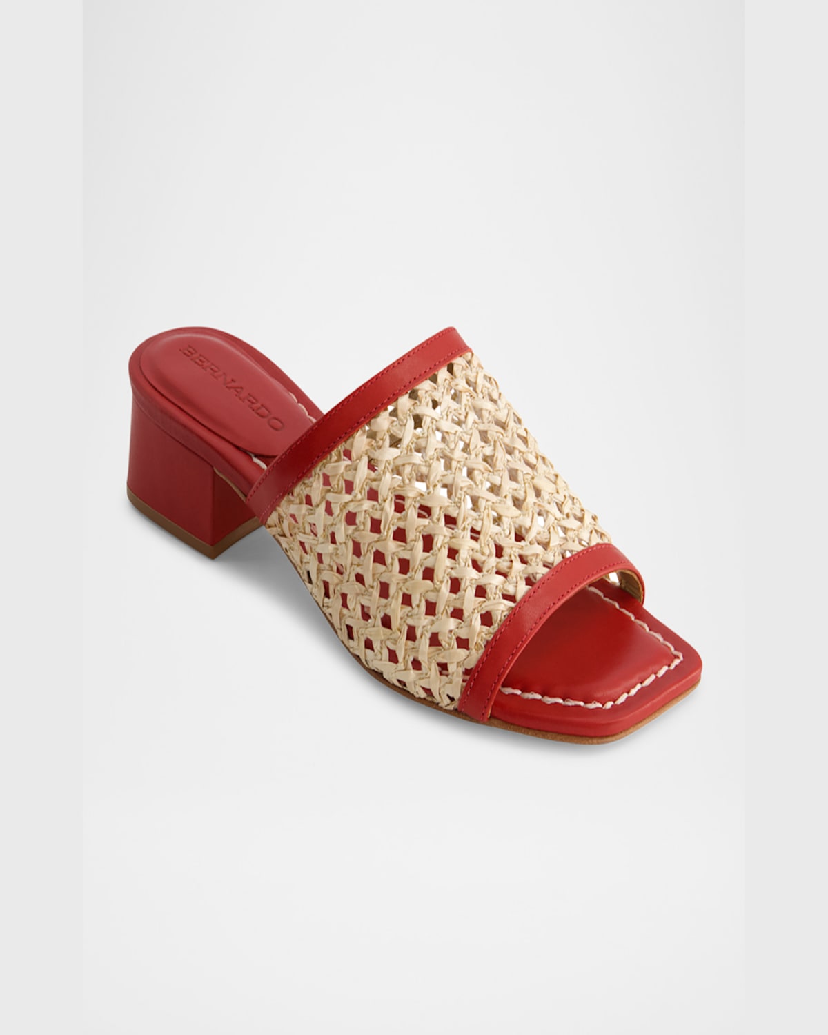 BERNARDO JENNE RAFFIA SLIDE SANDALS 