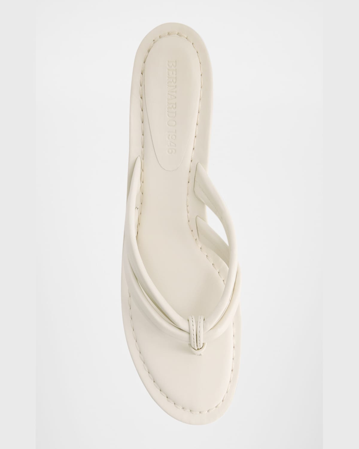 Bernardo 1946 Miami Kitten-heel Leather Mule Sandals In Off White Glove Leather
