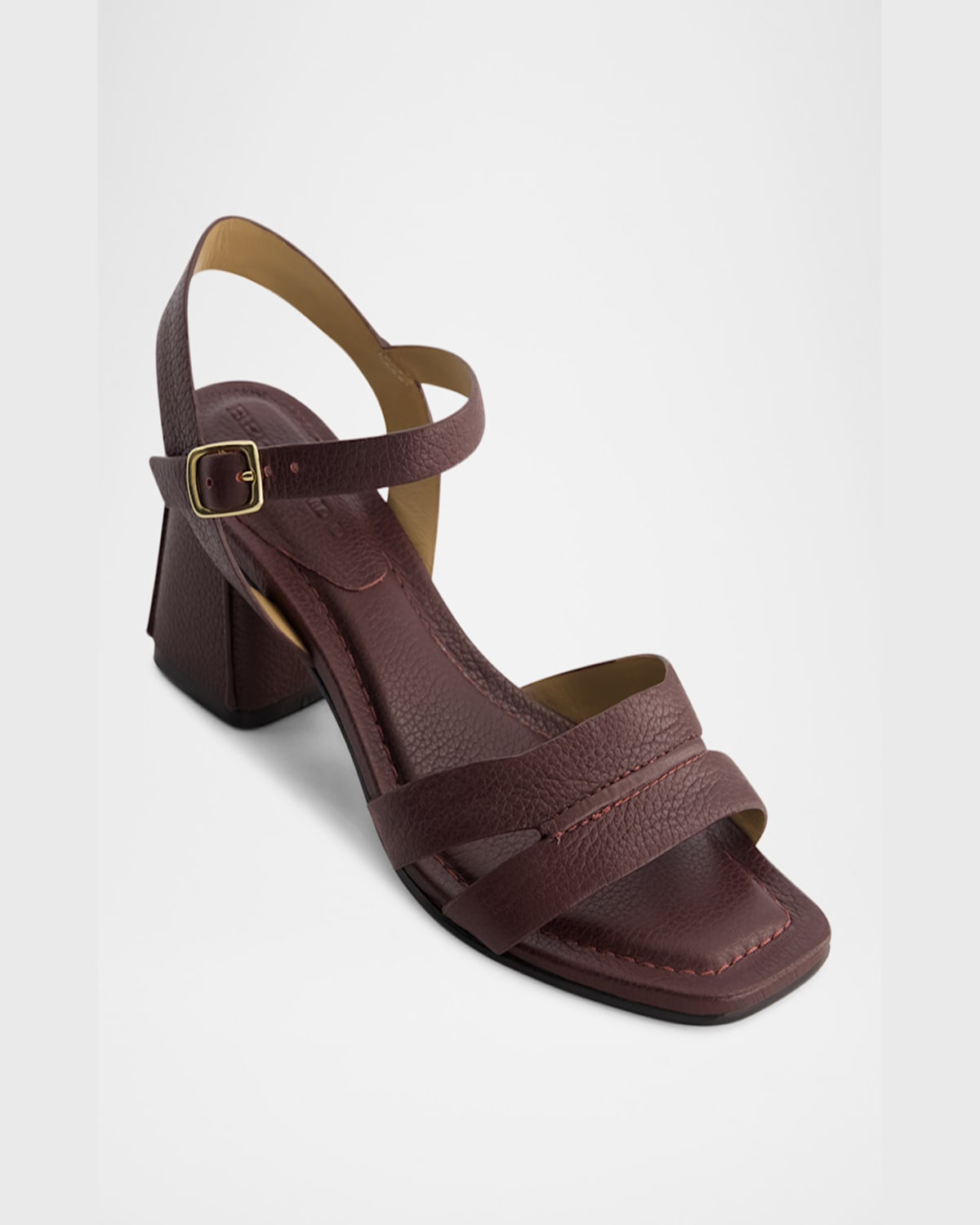 Bernardo Tarra Leather Ankle-strap Sandals In Aubergine Tumbled Calf